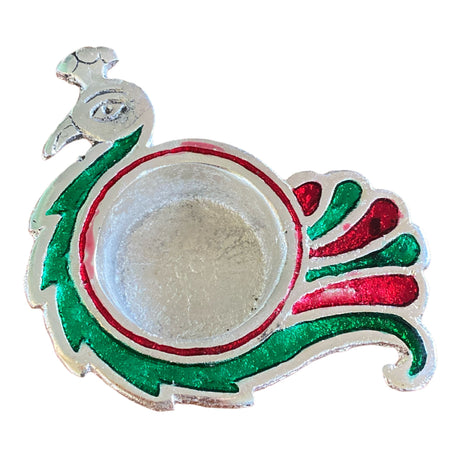 Peacock diya indian handcrafted brass deepak diwali gift