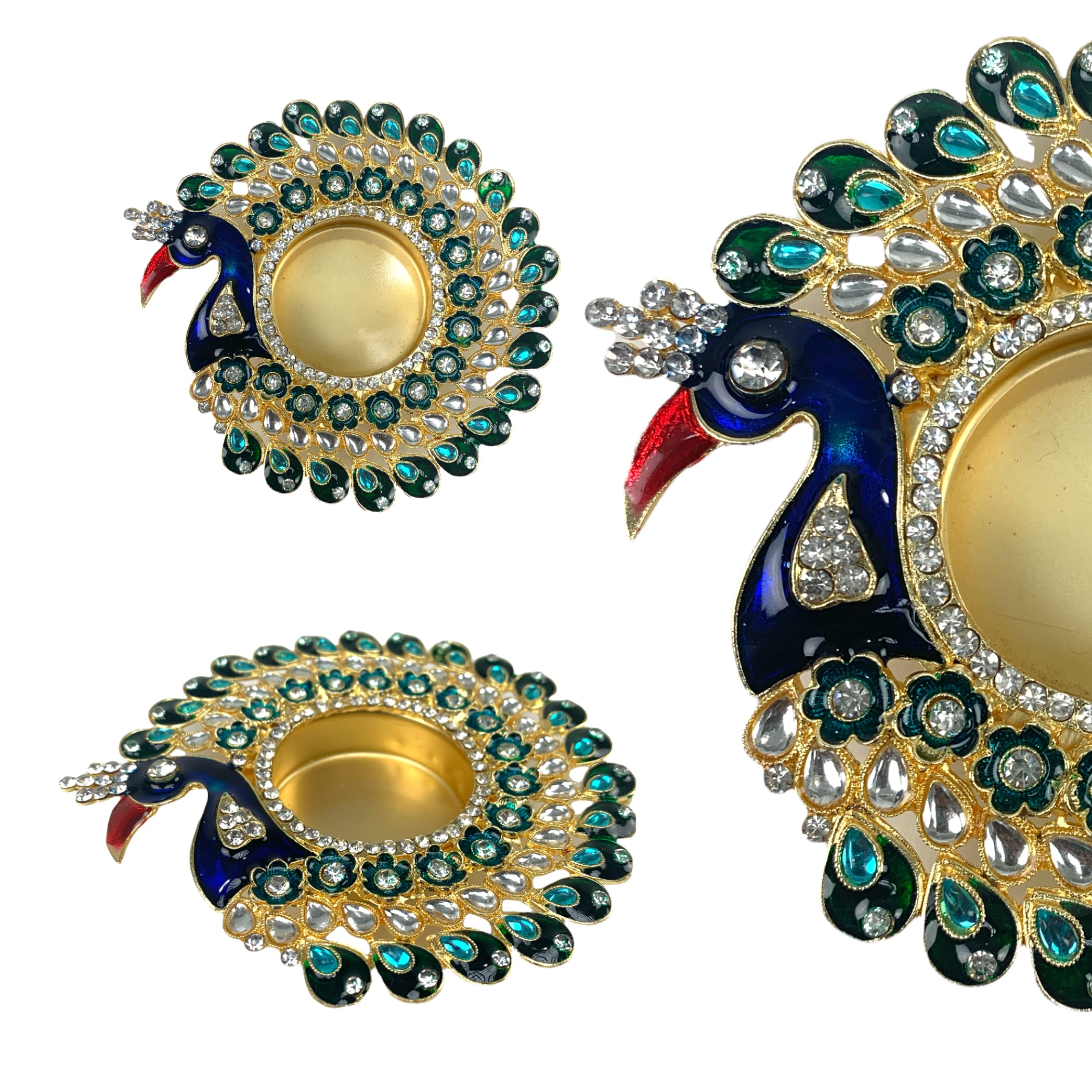 Peacock tealight candle holders diwali decorations christmas