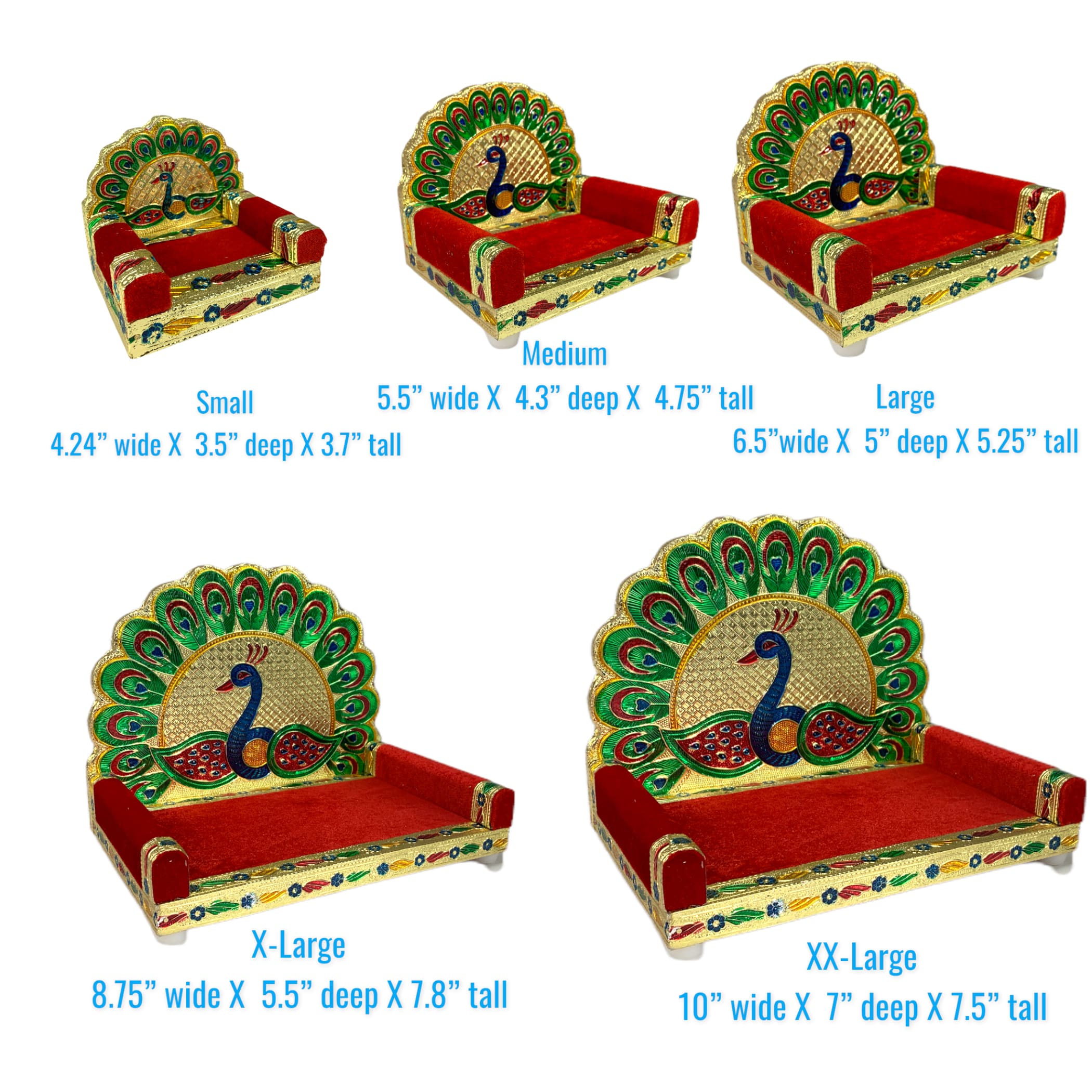 Peacock wooden laddu gopal sinhasan for pooja mandir kanha