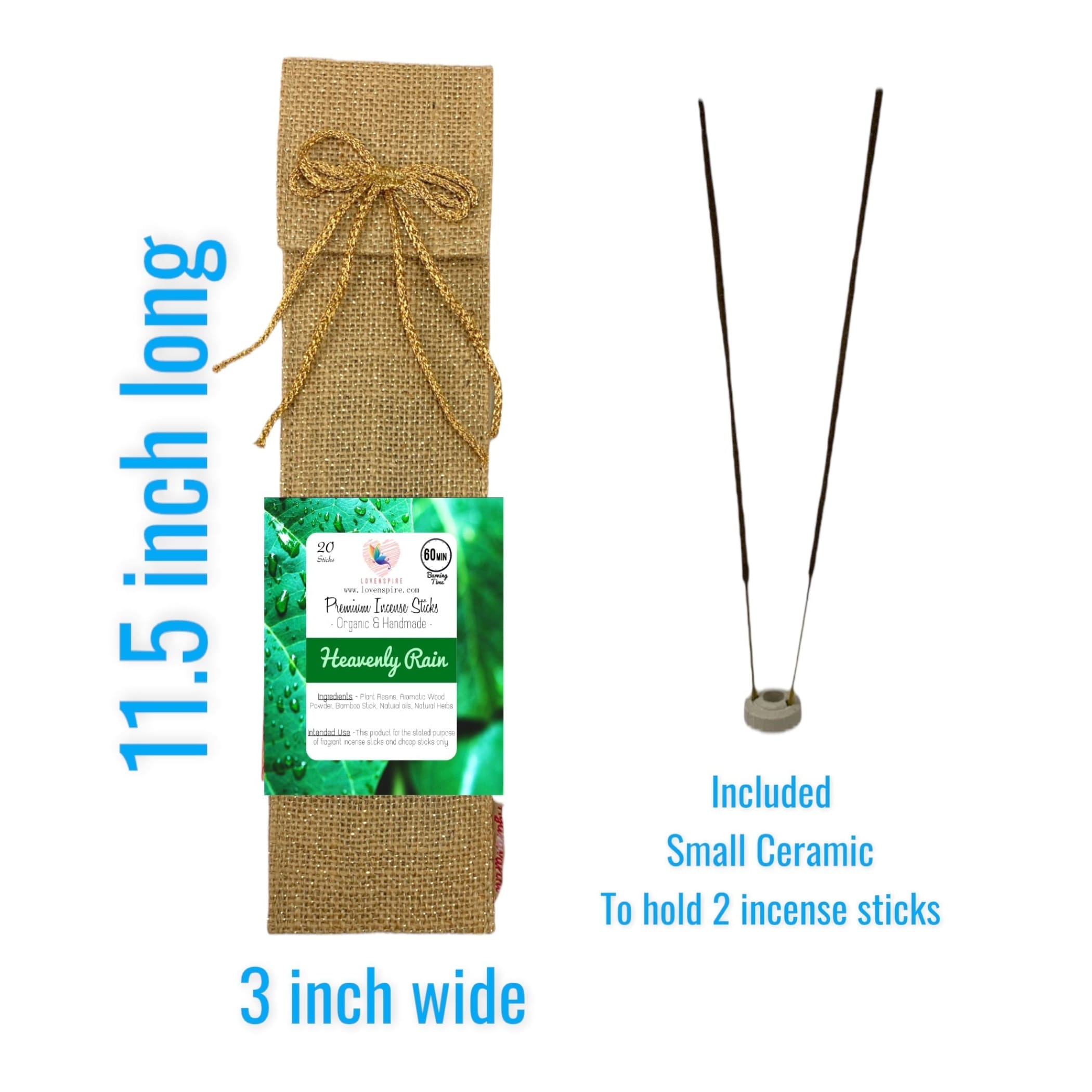 Premium scented incense sticks with jute storage bag /box