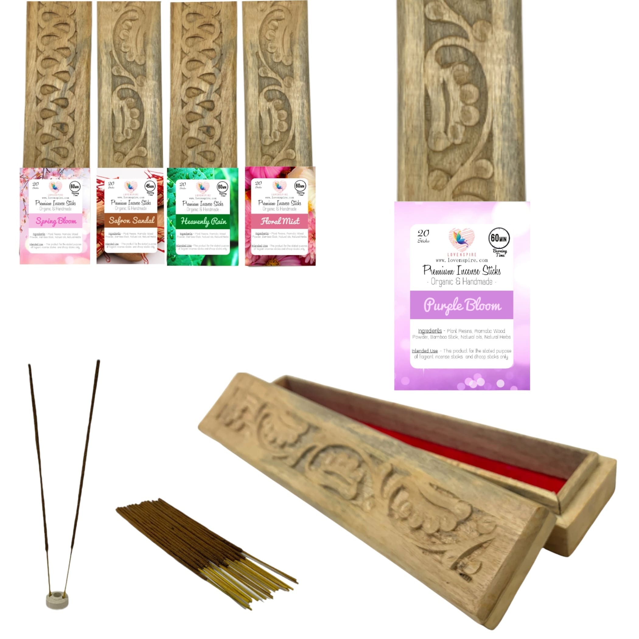 Premium scented incense sticks with jute storage bag /box