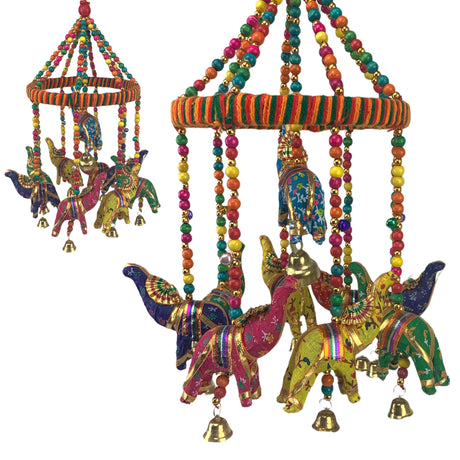 Rajasthani ring elephant wall door hangings with golden