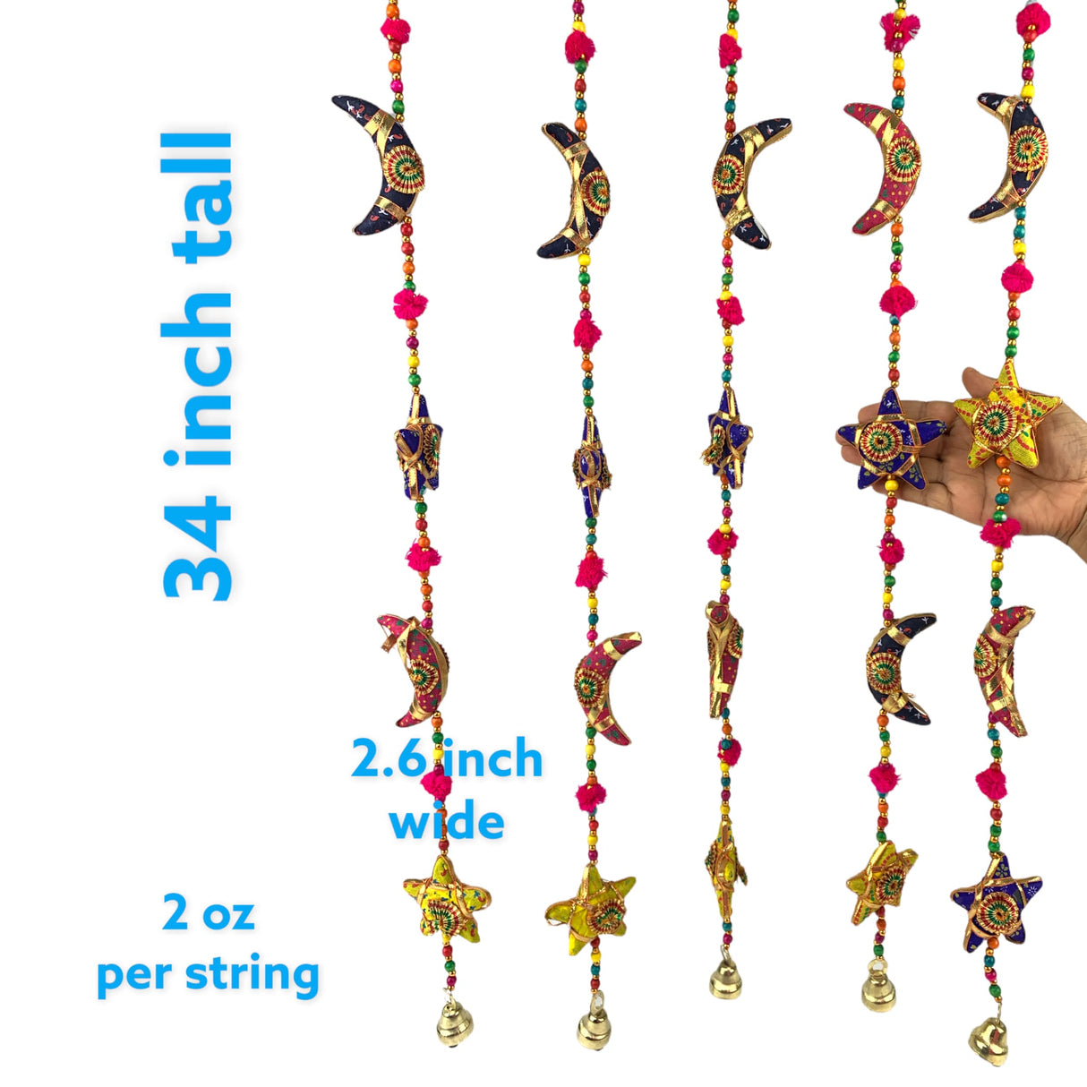 Rajasthani door hanging moon star wind chime traditional