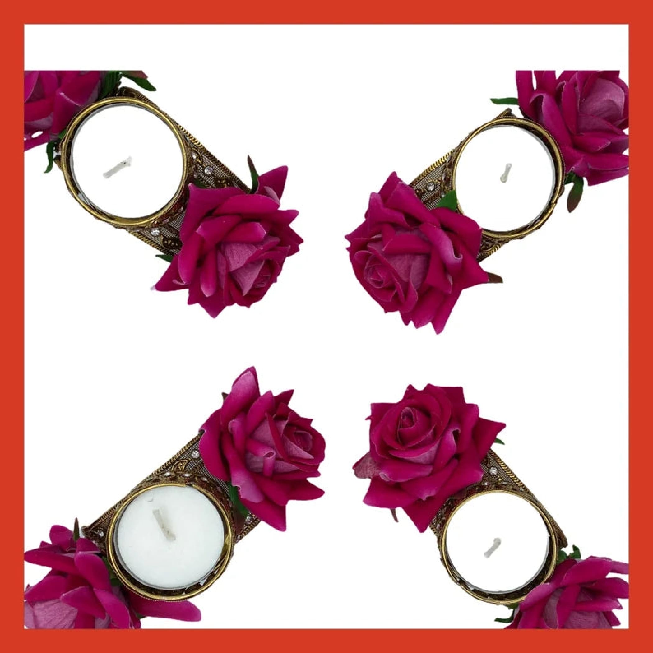 Rose Diwali Candle Holder Diya Decor Decoration Favors