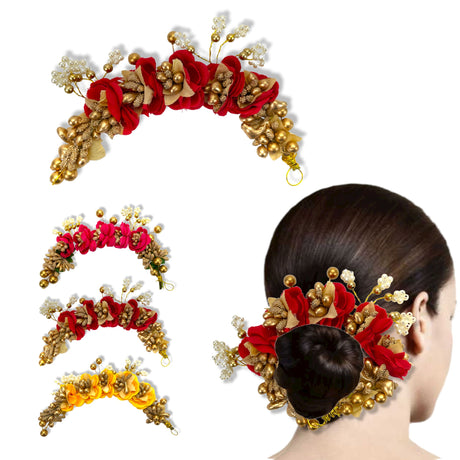 Designer rose gajra traditional indian hair accessory