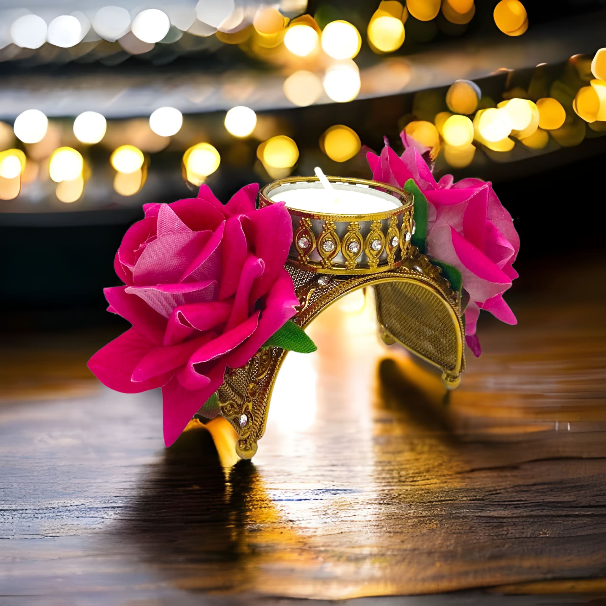 Rose Tealight Candle Holders Christmas Decorations Decor