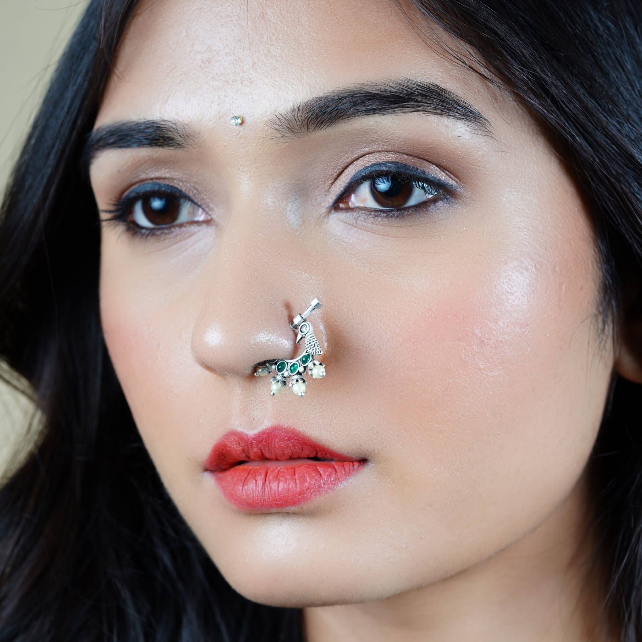 Buy kundan nose ring with gold plating nath nosepin nosepin snap on nosepin