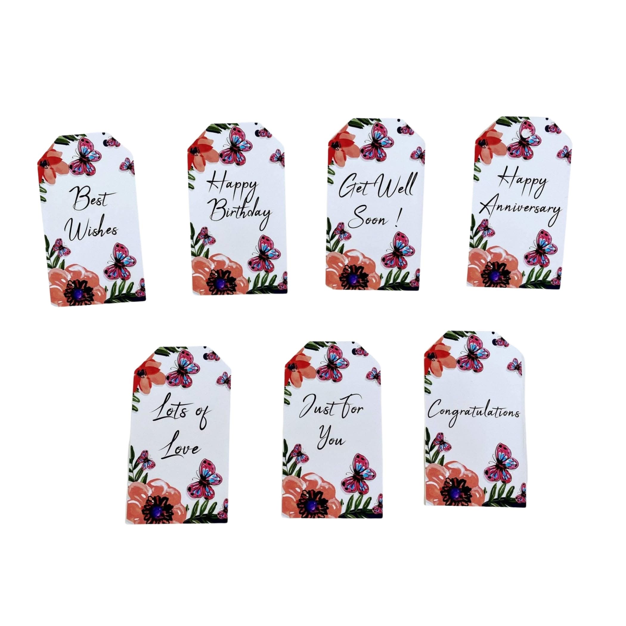 Set of 10 happy anniversary tags birthday get well soon best