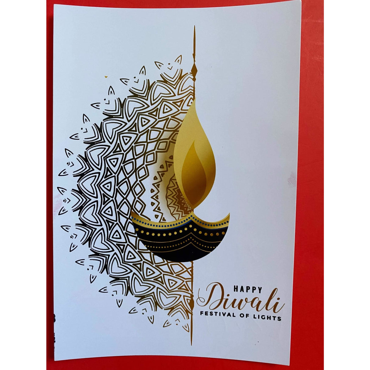 Set of 5 diwali card - single panel dipavali card greeting