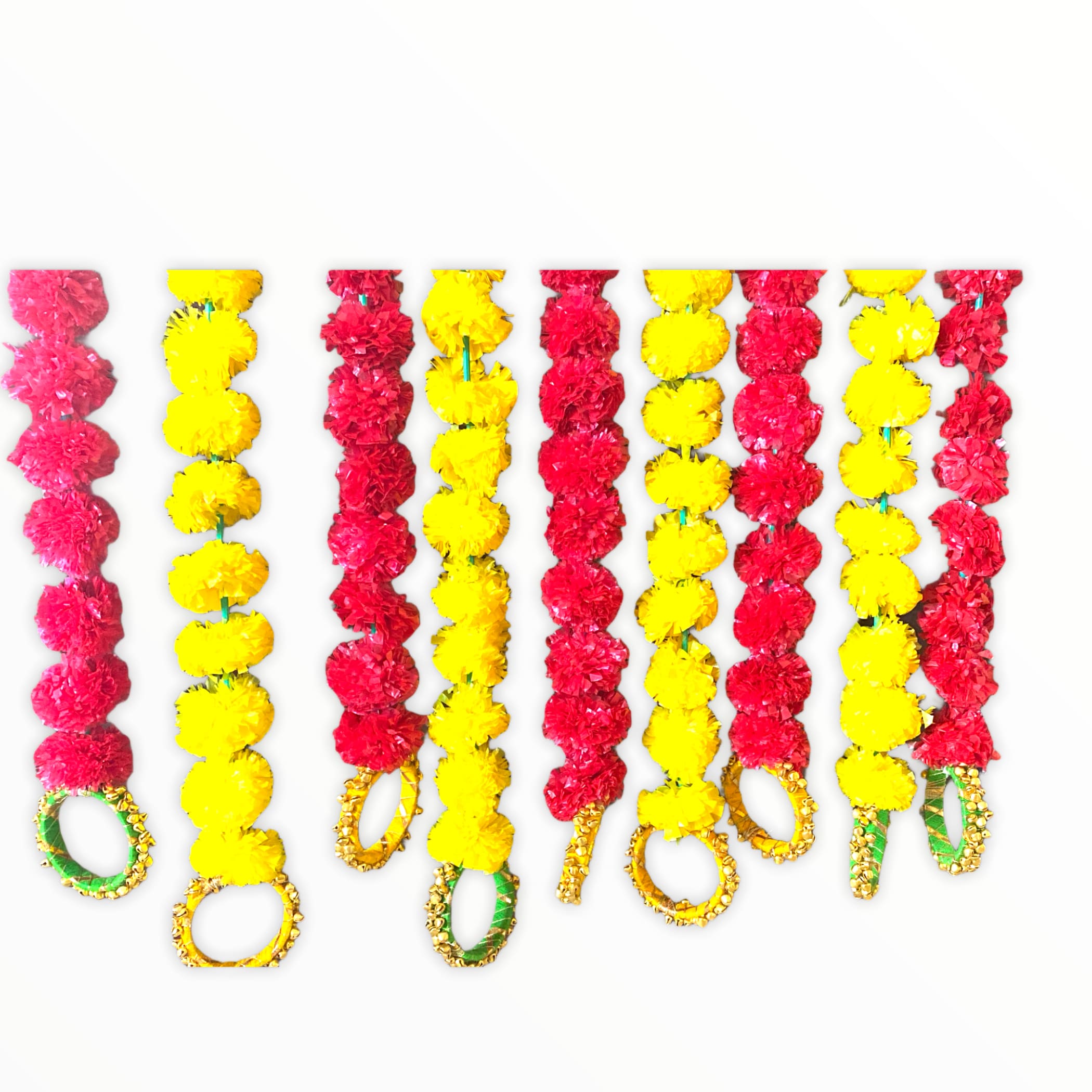 Set of 5 marigold strings with ghungroo diwali decoration