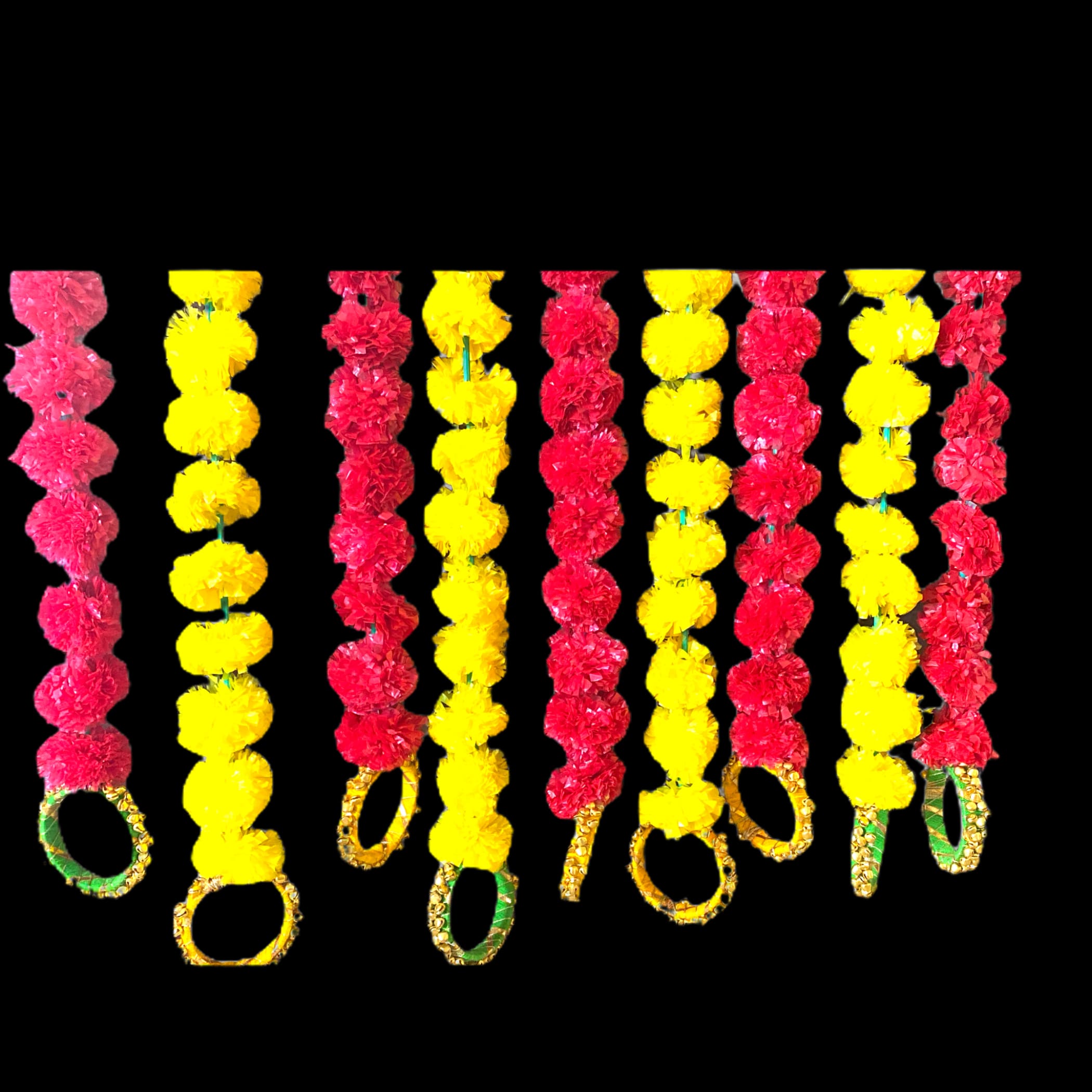 Set of 5 marigold strings with ghungroo diwali decoration