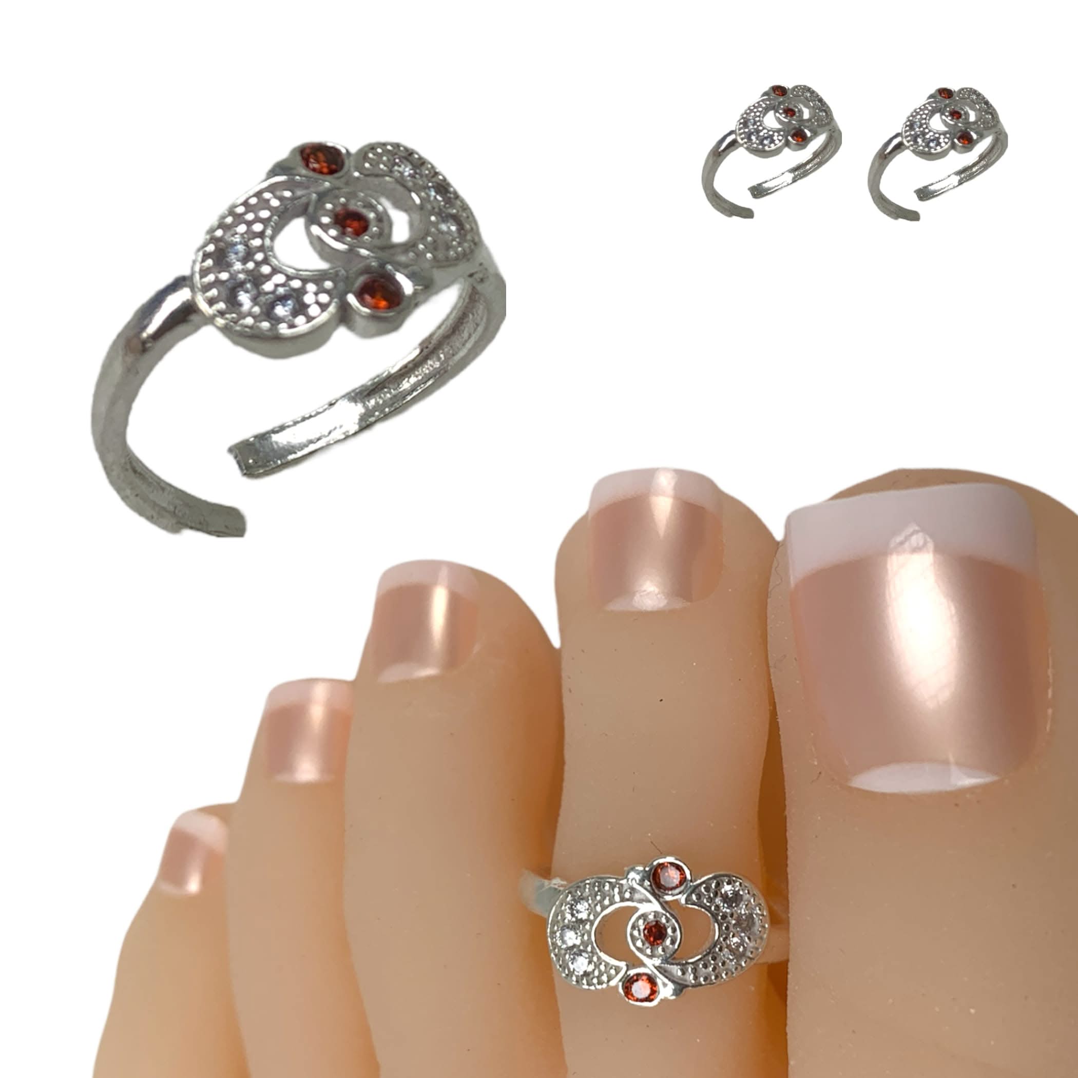 Set pinky band rings barefoot foot jewelry adjustable indian