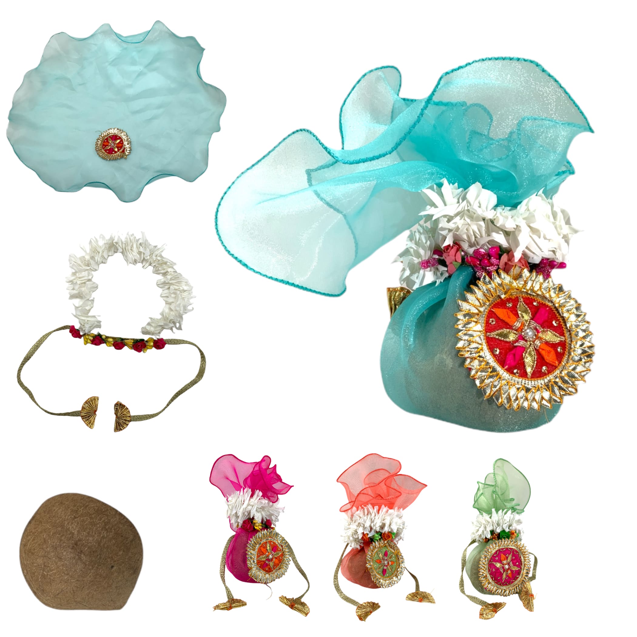 Shreefal nariyal cover dried coconut decorative indian