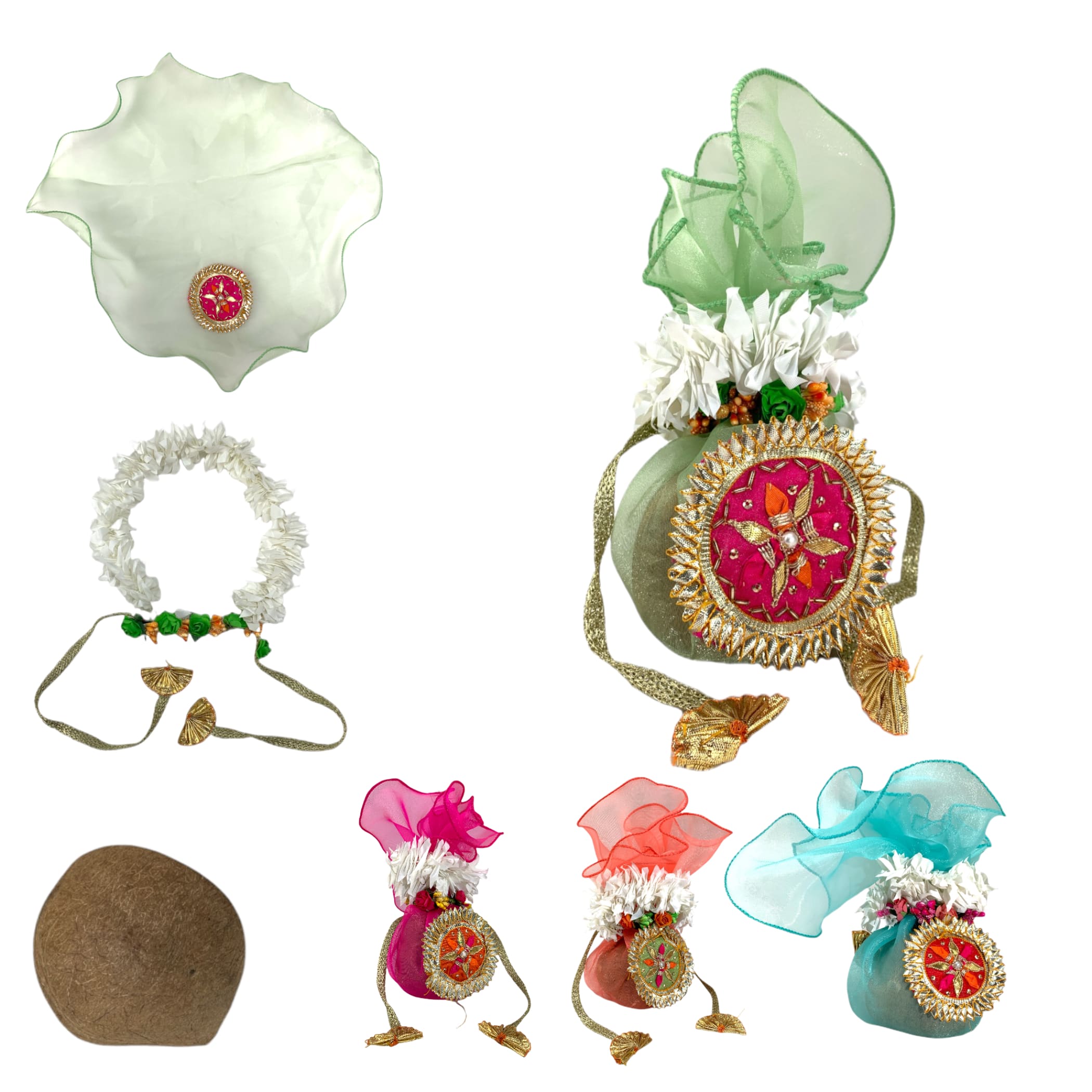 Shreefal nariyal cover dried coconut decorative indian