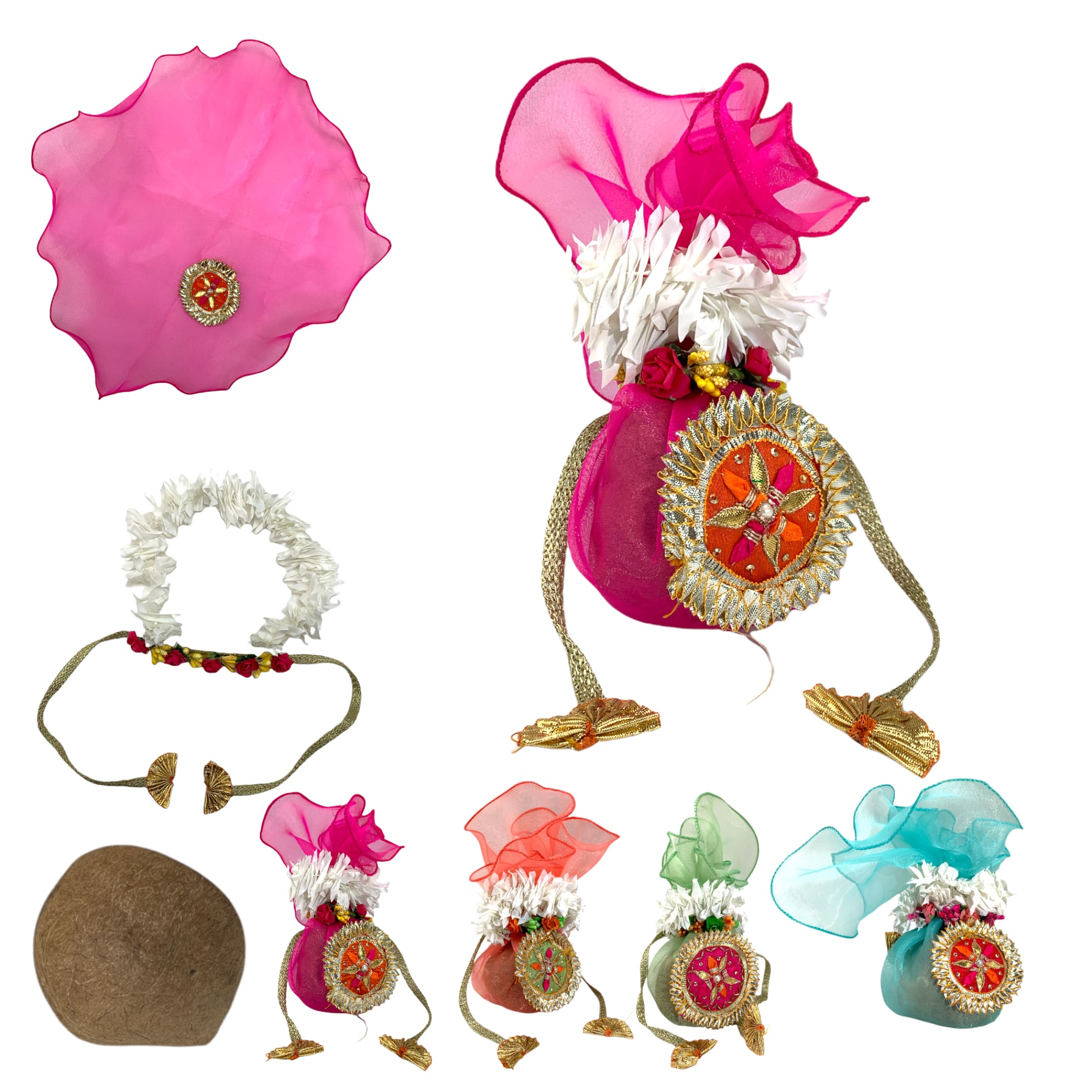 Shreefal nariyal cover dried coconut decorative indian