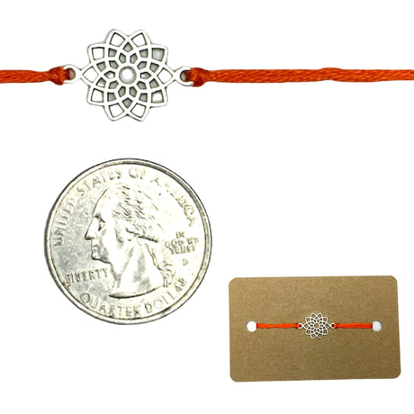 Lotus charm rakhi bracelet indian desi favors for raksha