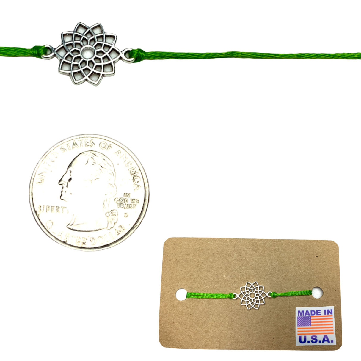 Lotus charm rakhi bracelet indian desi favors for raksha