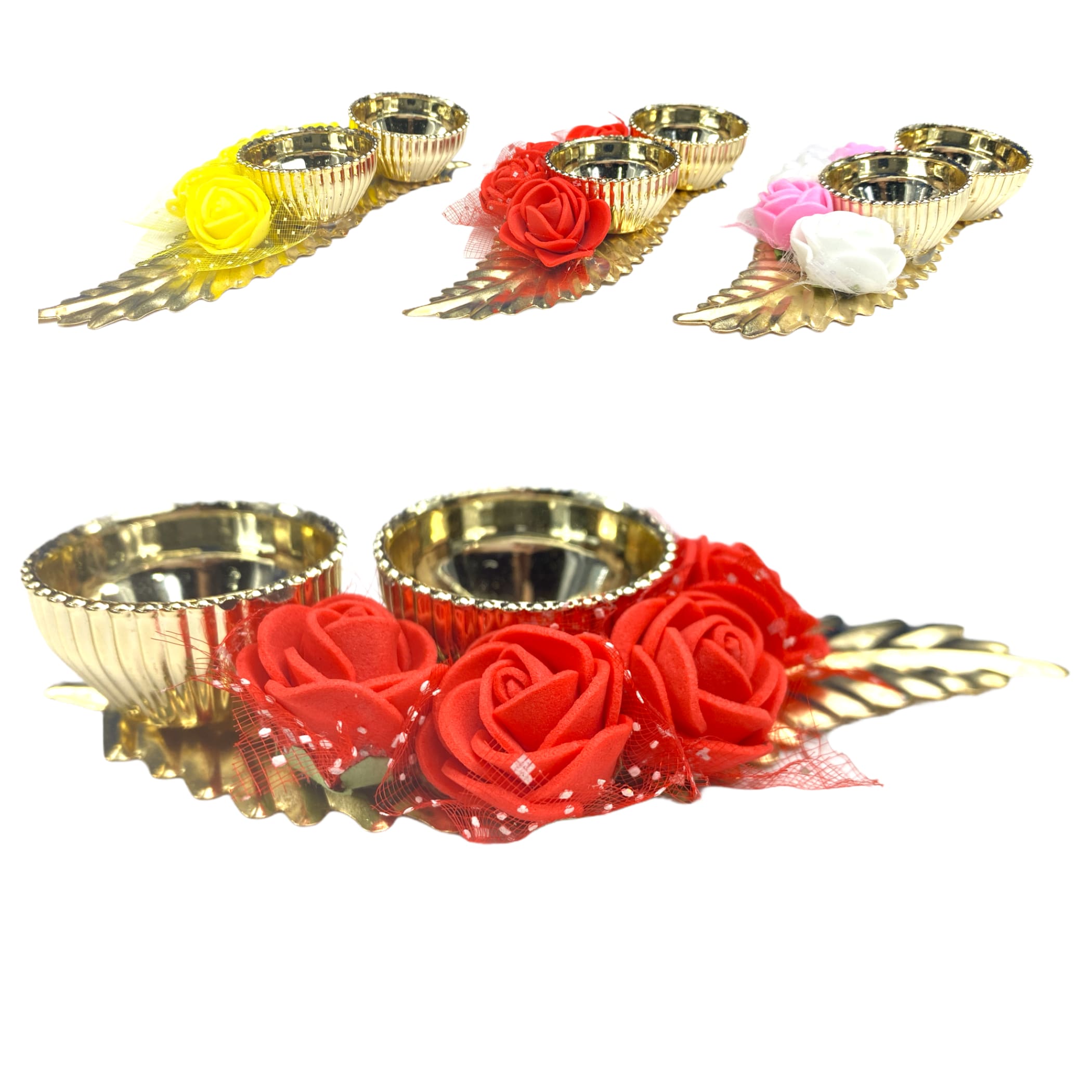 Small flower haldi kumkum holder thambolam pooja favor