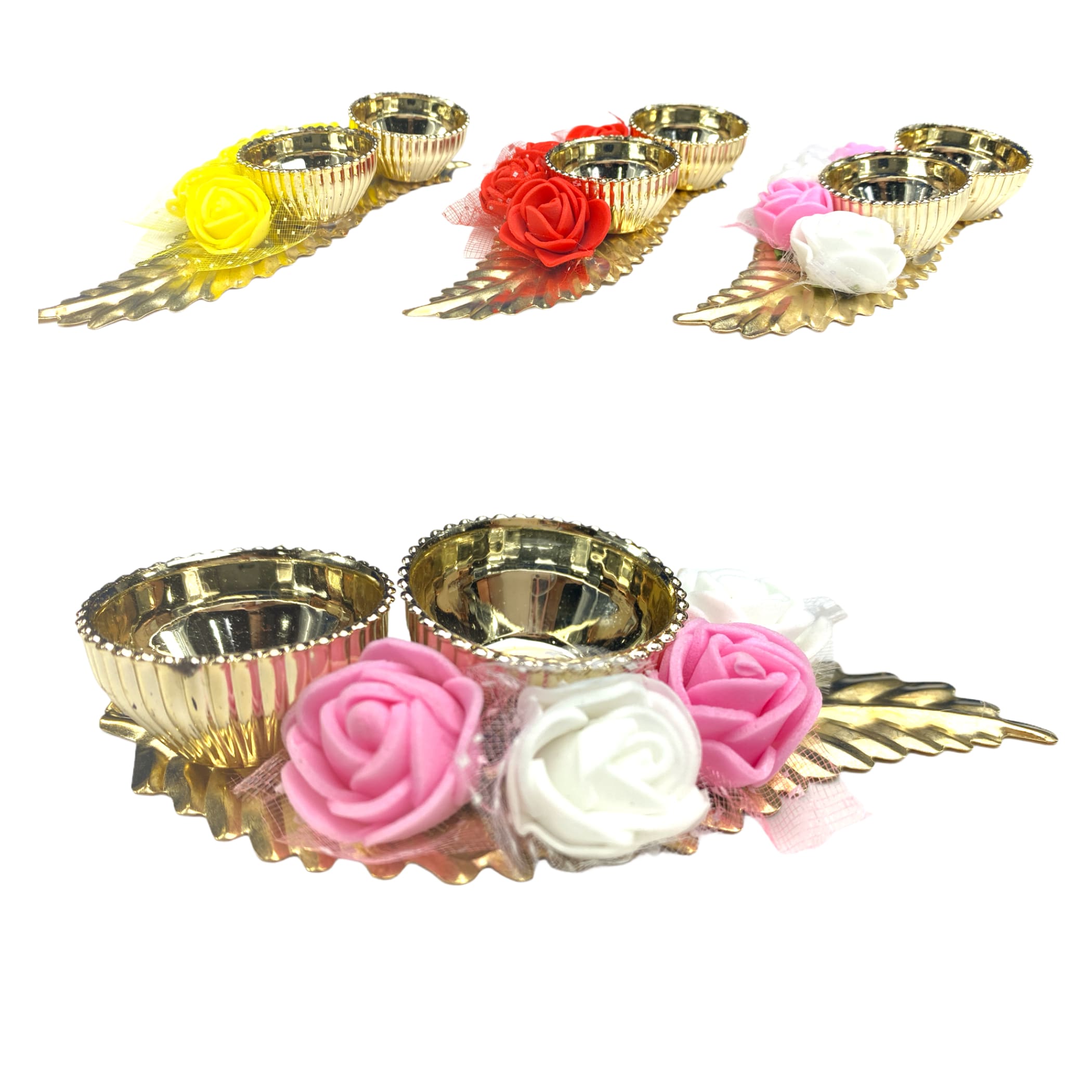 Small flower haldi kumkum holder thambolam pooja favor