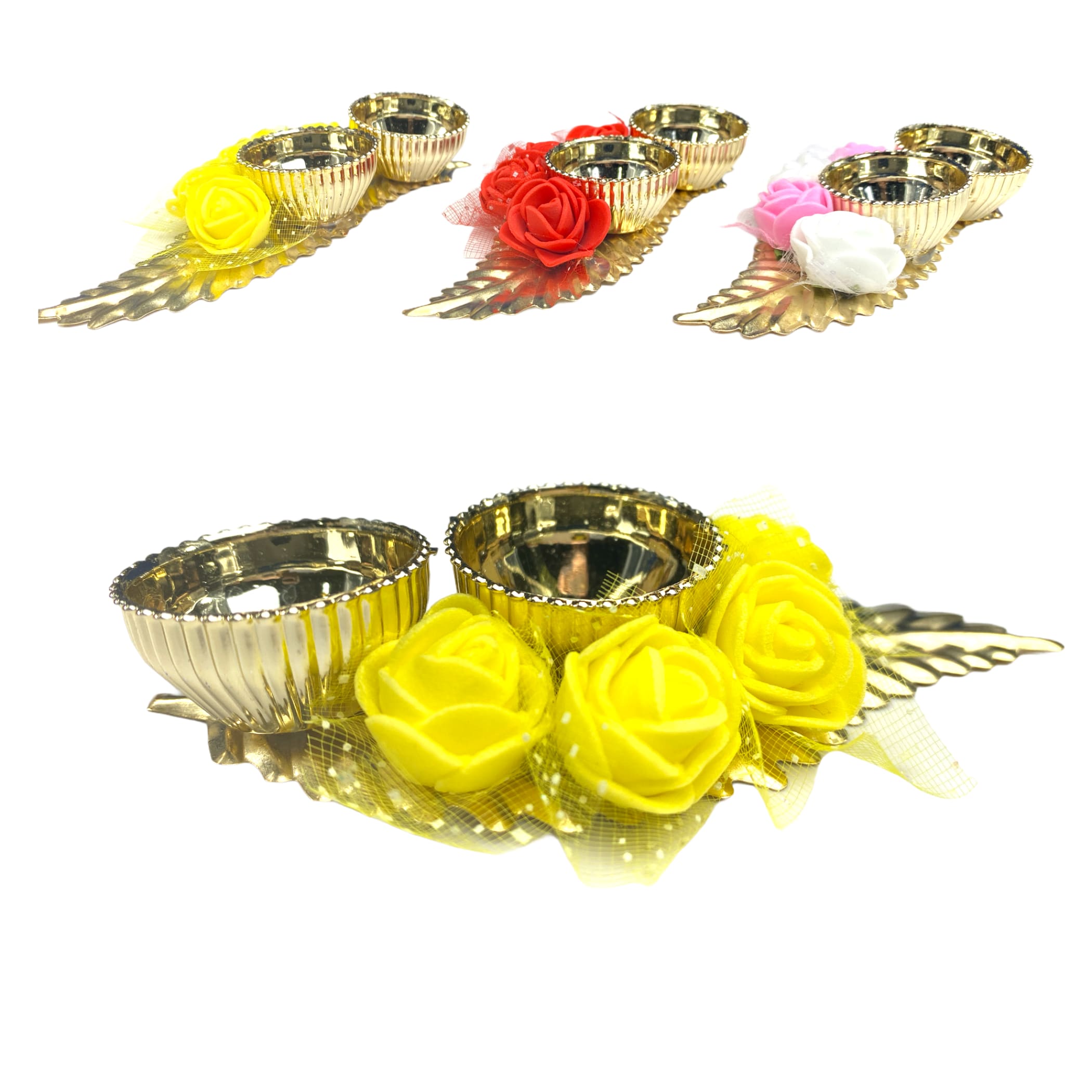 Small flower haldi kumkum holder thambolam pooja favor