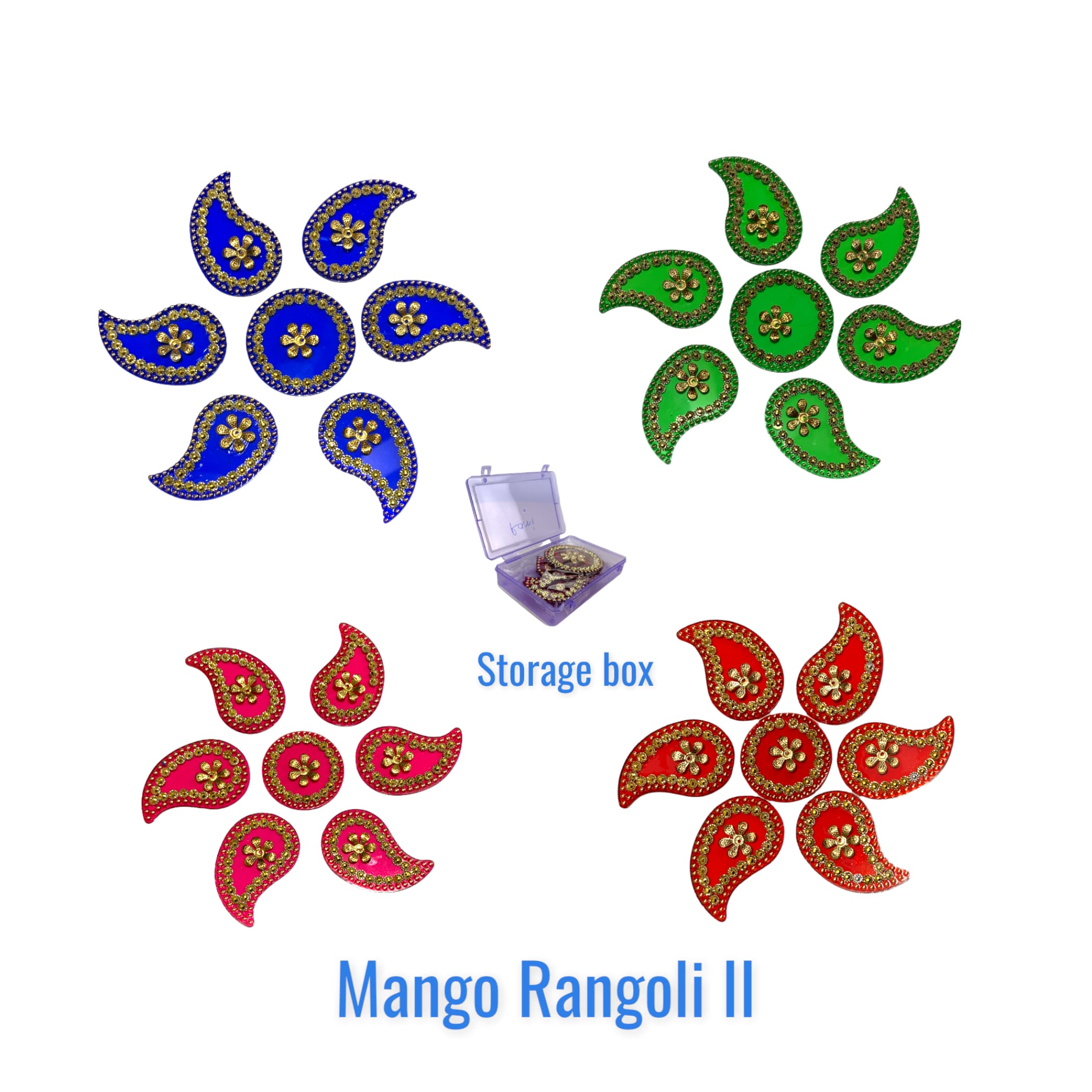 Small mango design rangoli decoration set diwali deepavali
