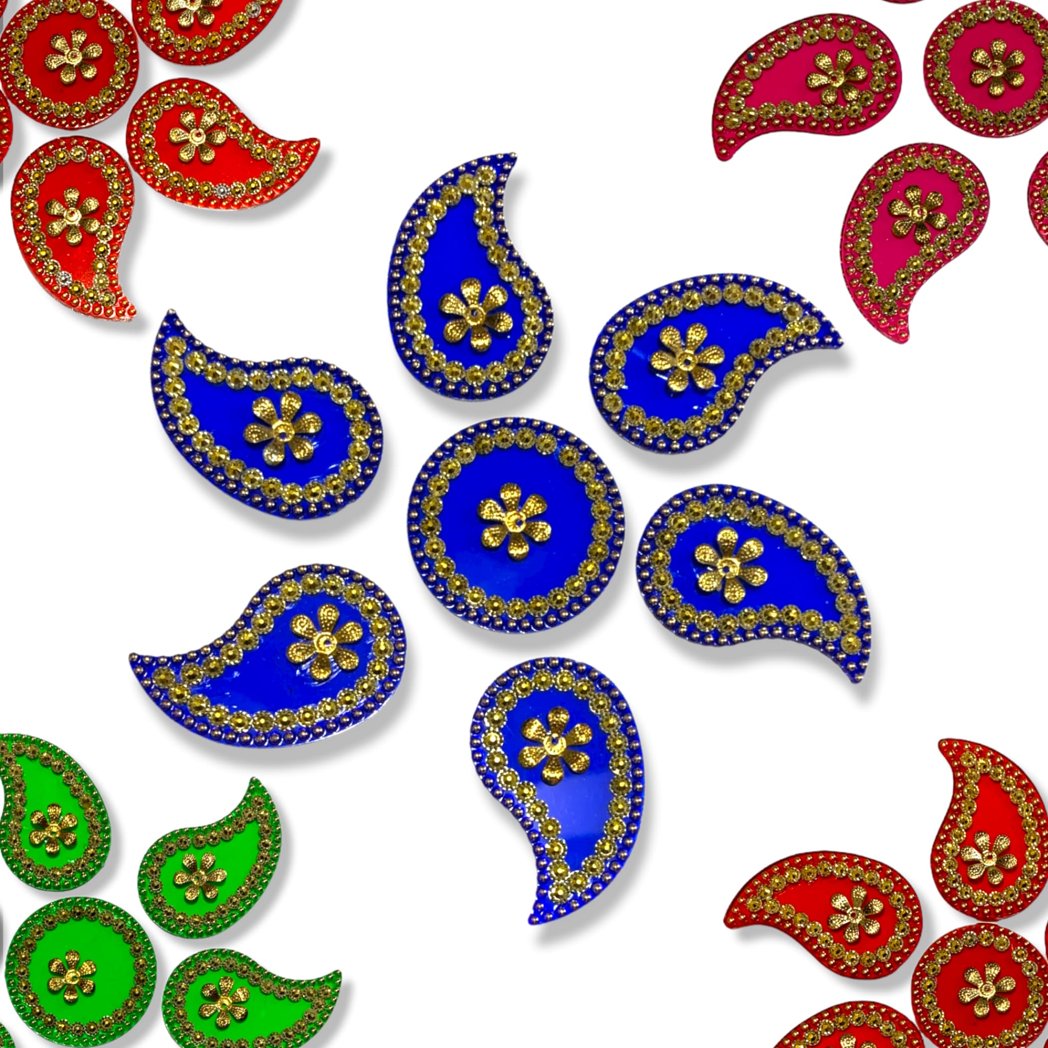 Small mango design rangoli decoration set diwali deepavali