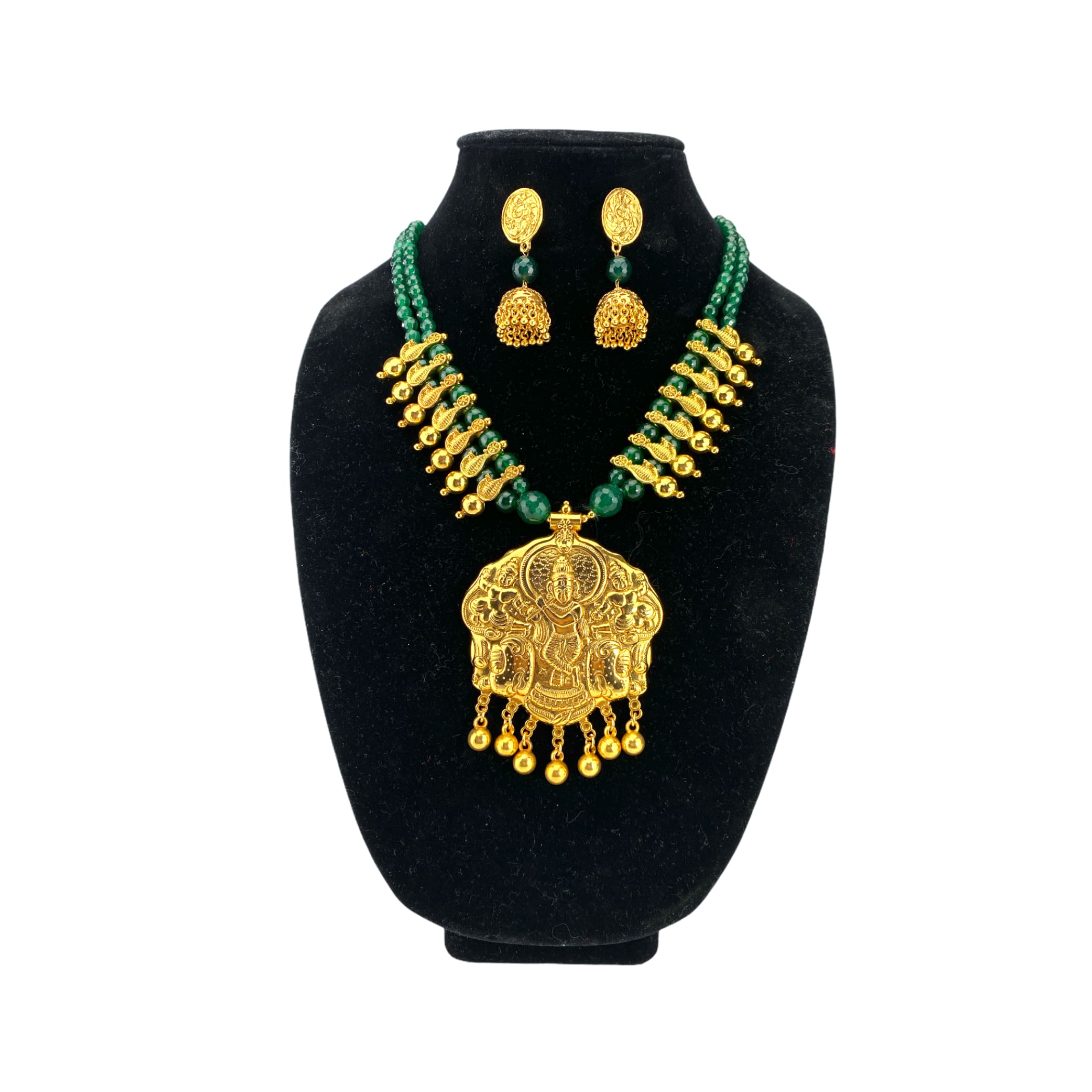 Temple Jewellery Full Set Bridal Jewelry Traditional Matte