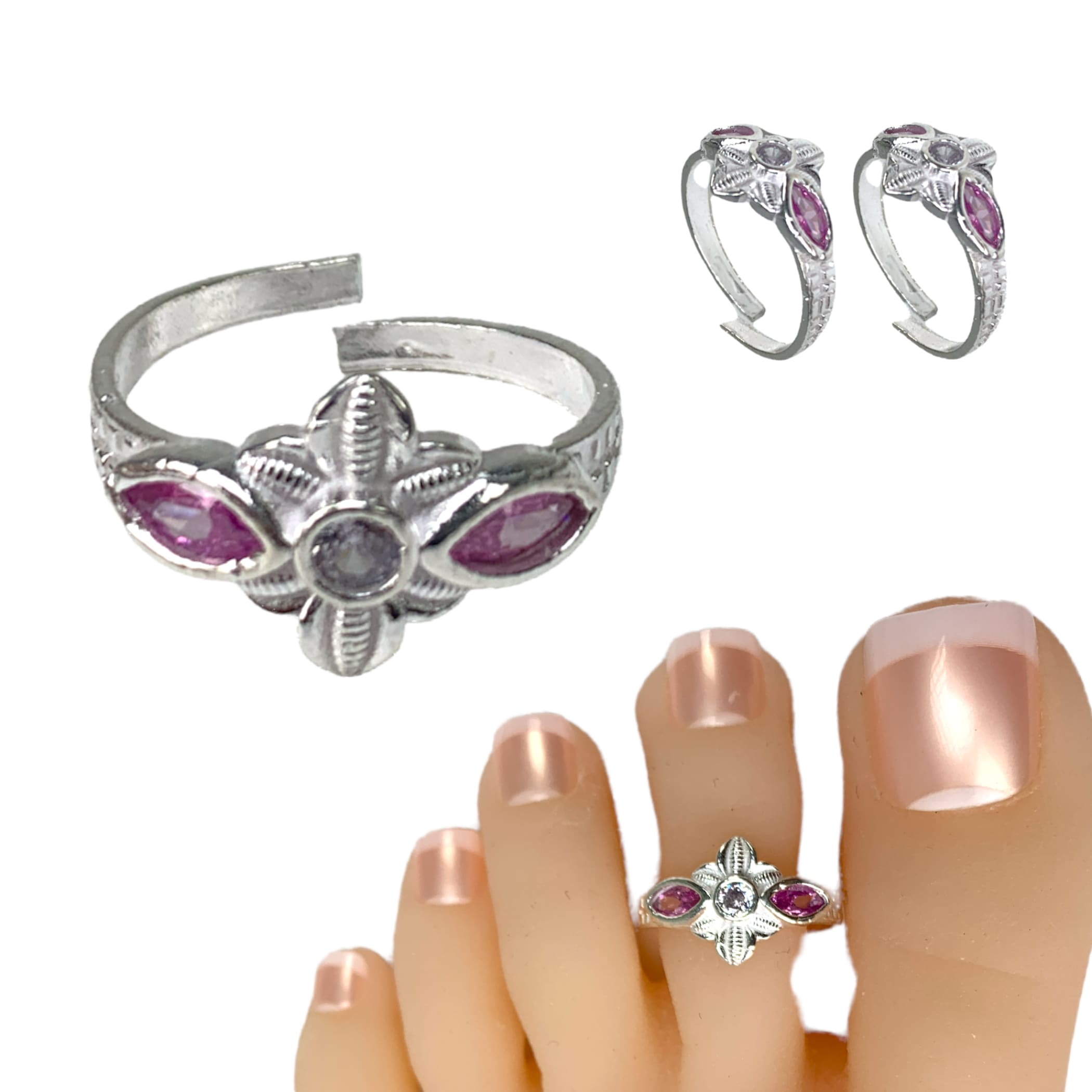 Toe rings pair for women adjustable indian bichua bichiya