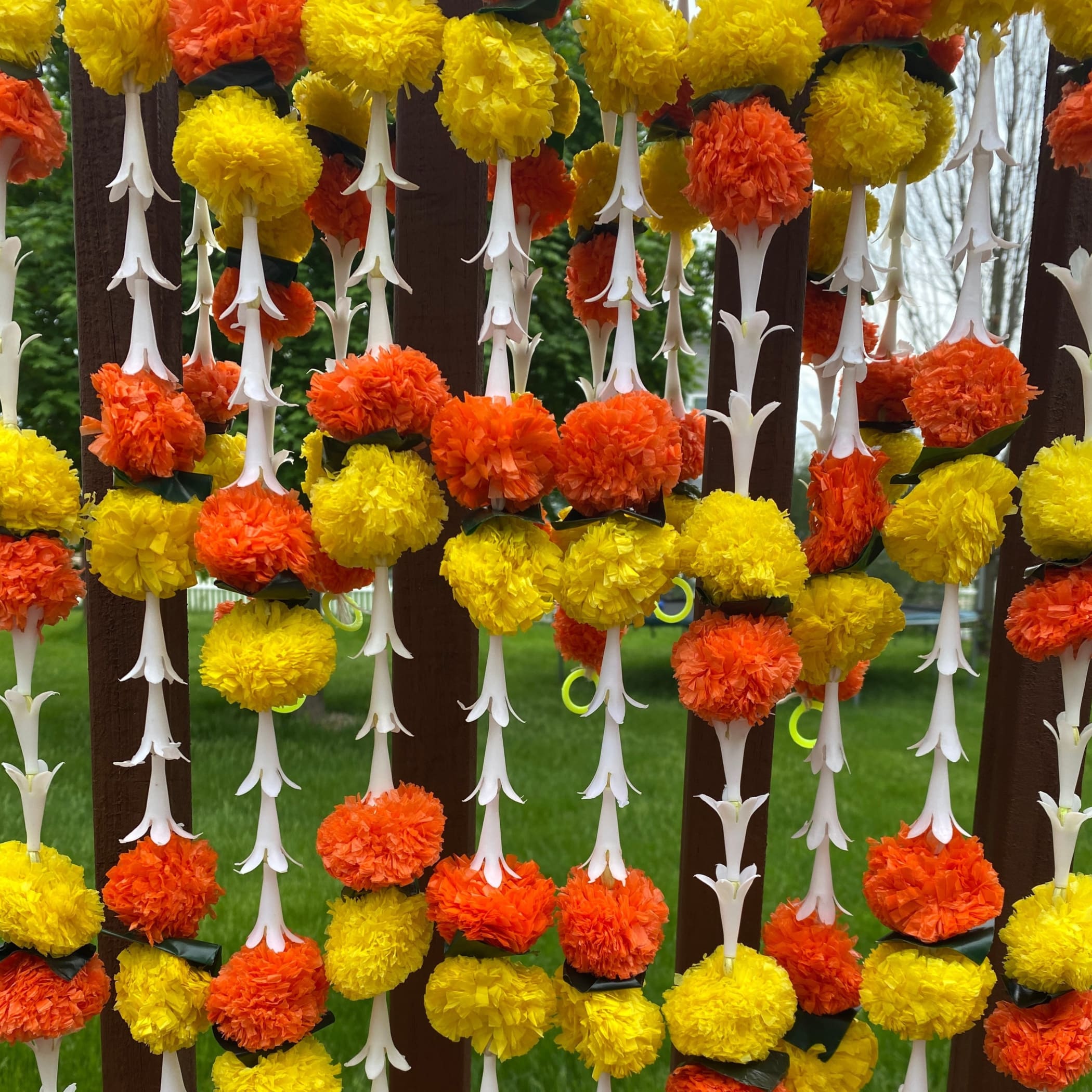 Tuberrose marigold mogra flower string diwali decoration