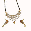 White stone mangalsutra with earring necklace chain