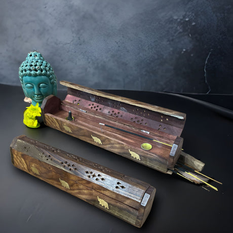 Wood incense stick holder handmade rosewood fragrance
