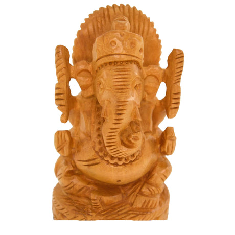 Wooden ganesh idol ganesha statue figurine indian art gift