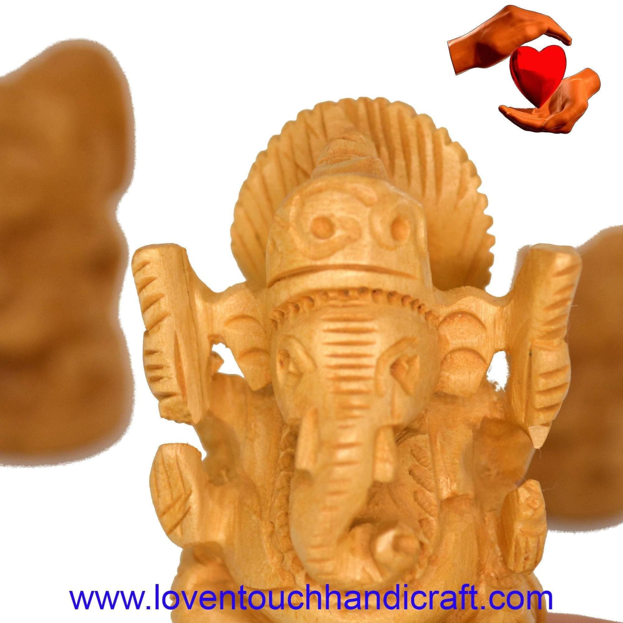 Wooden ganesh idol ganesha statue figurine indian art gift