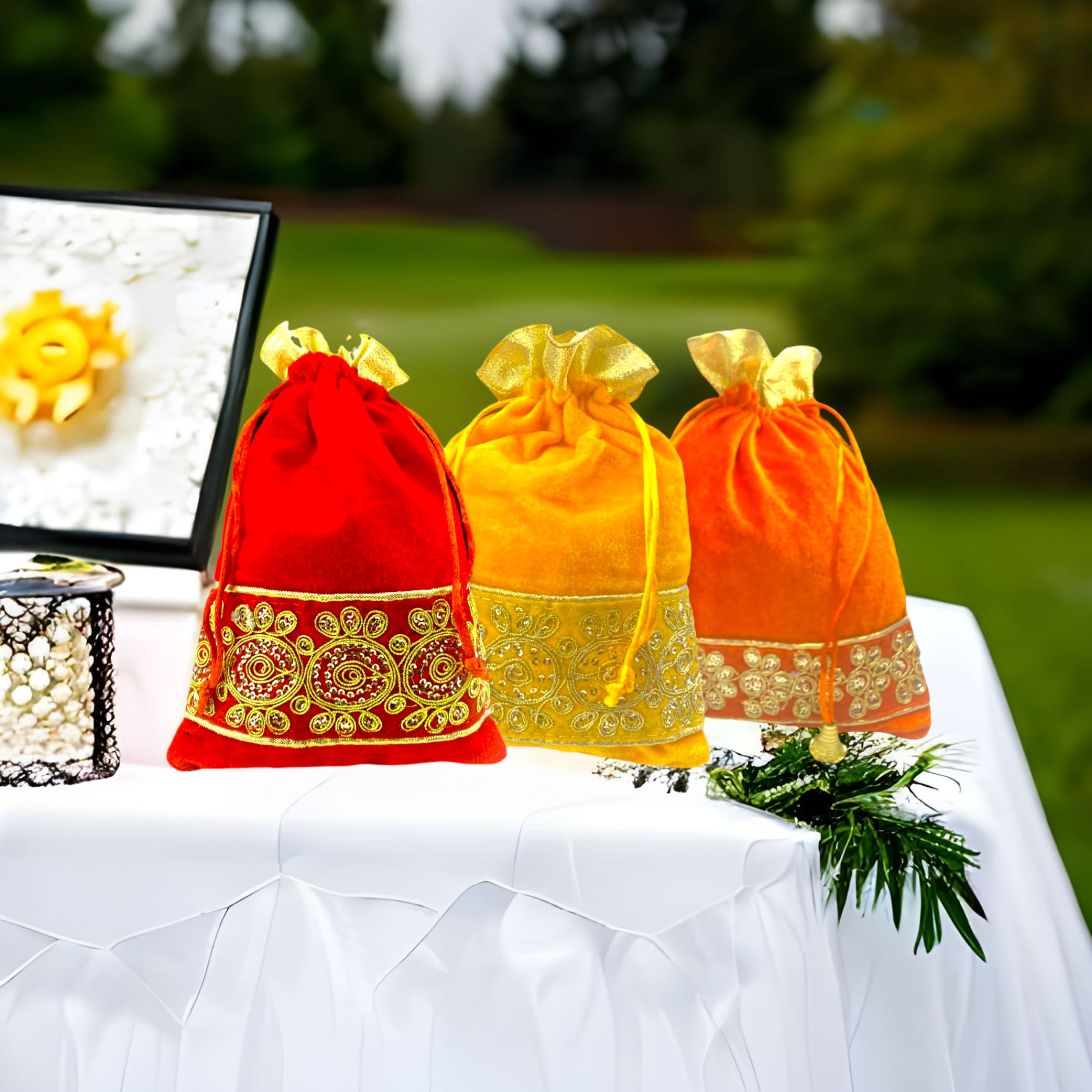 Zari potli bags favor indian muslim punjabi wedding diwali