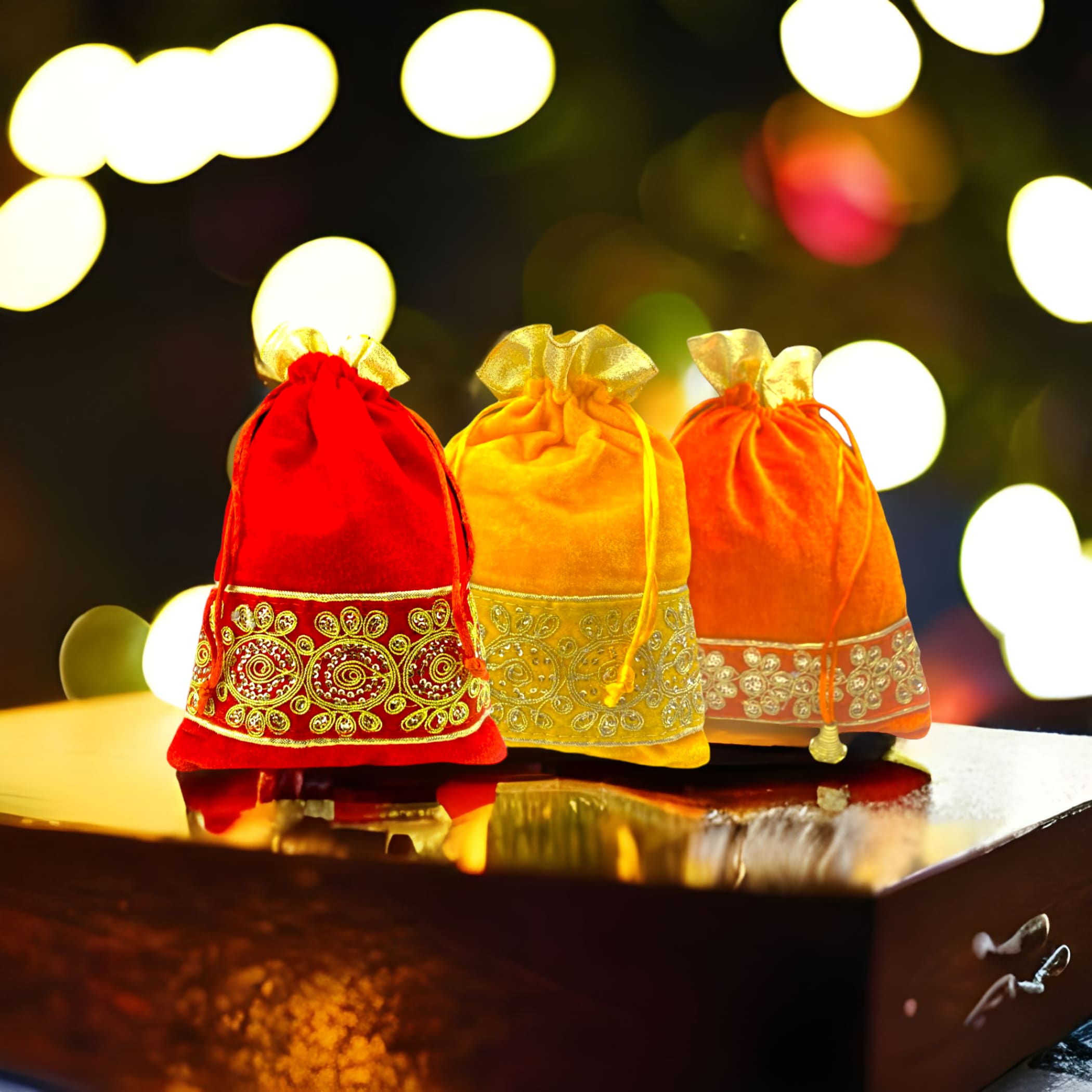 Zari potli bags favor indian muslim punjabi wedding diwali