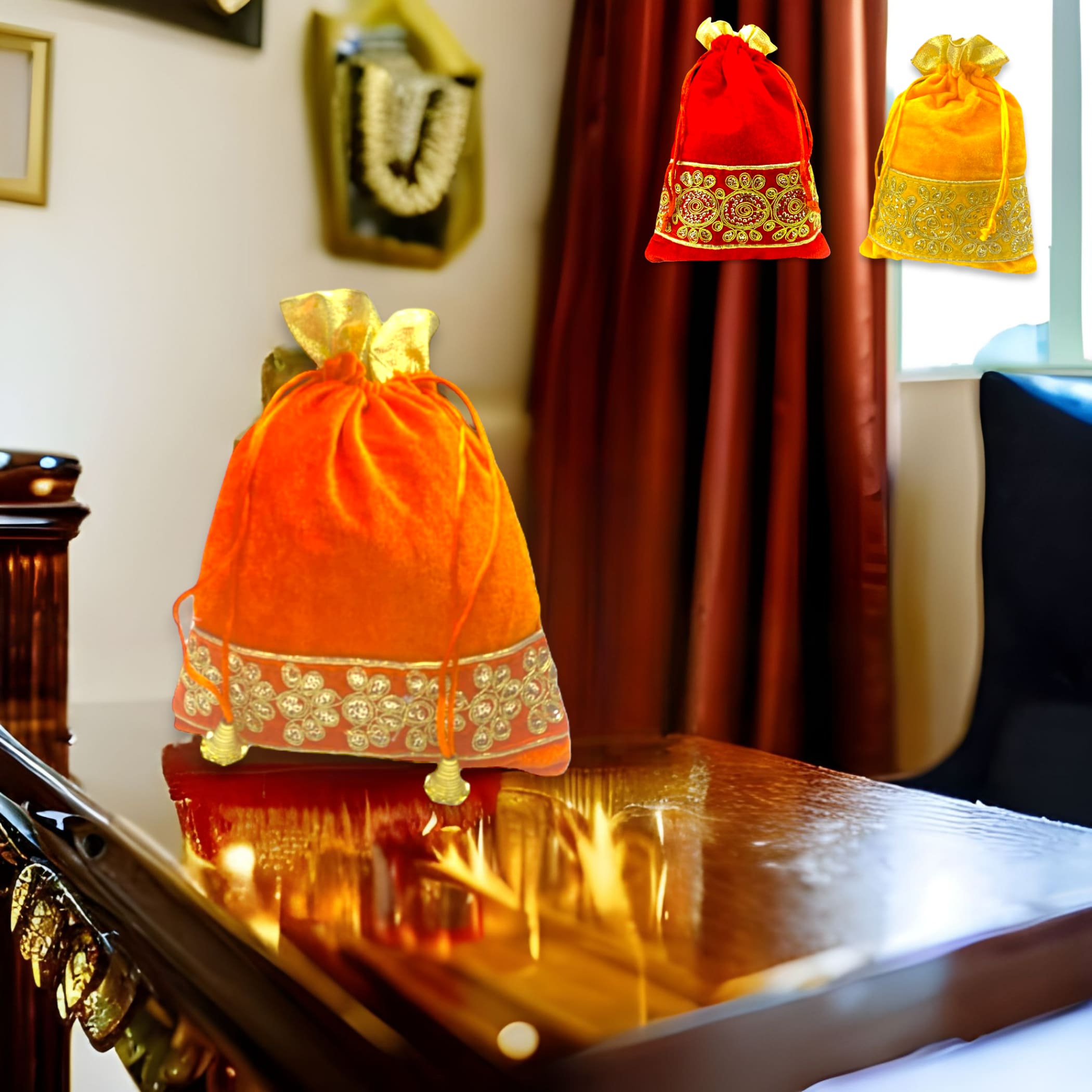 Zari potli bags favor indian muslim punjabi wedding diwali