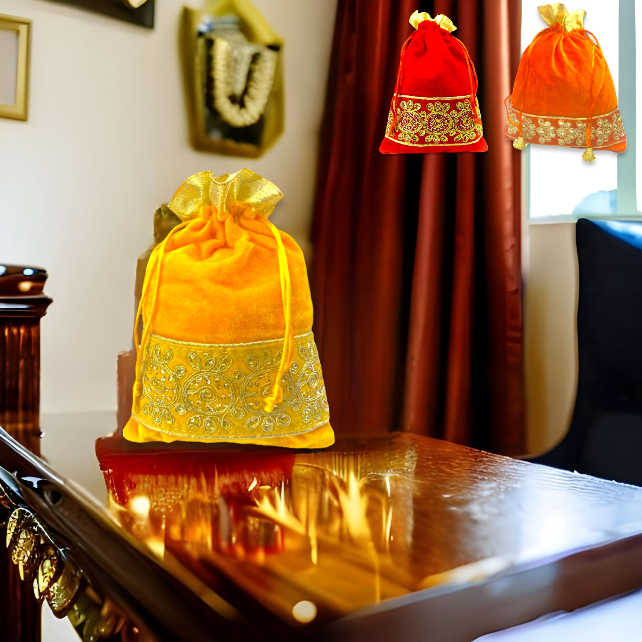 Zari potli bags favor indian muslim punjabi wedding diwali